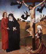 MASTER of the Life of the Virgin Christ on the Cross with Mary, John and Mary Magdalene oil on canvas